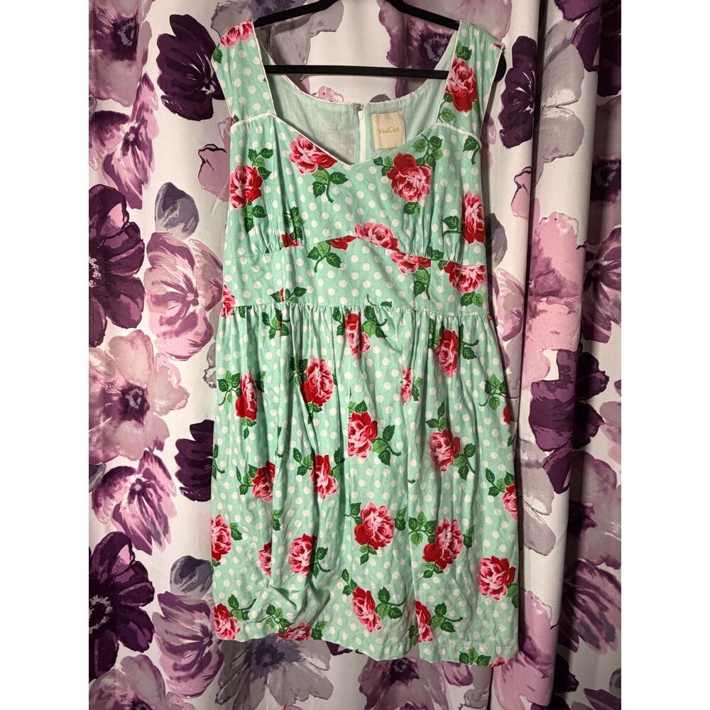 ModCloth Floral Polka Dot Knee Length Dress
